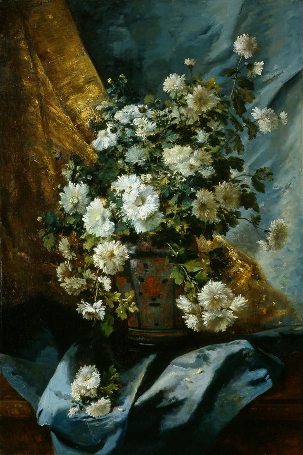 Eugene Henri Cauchois Still Life of Chrysanthemums